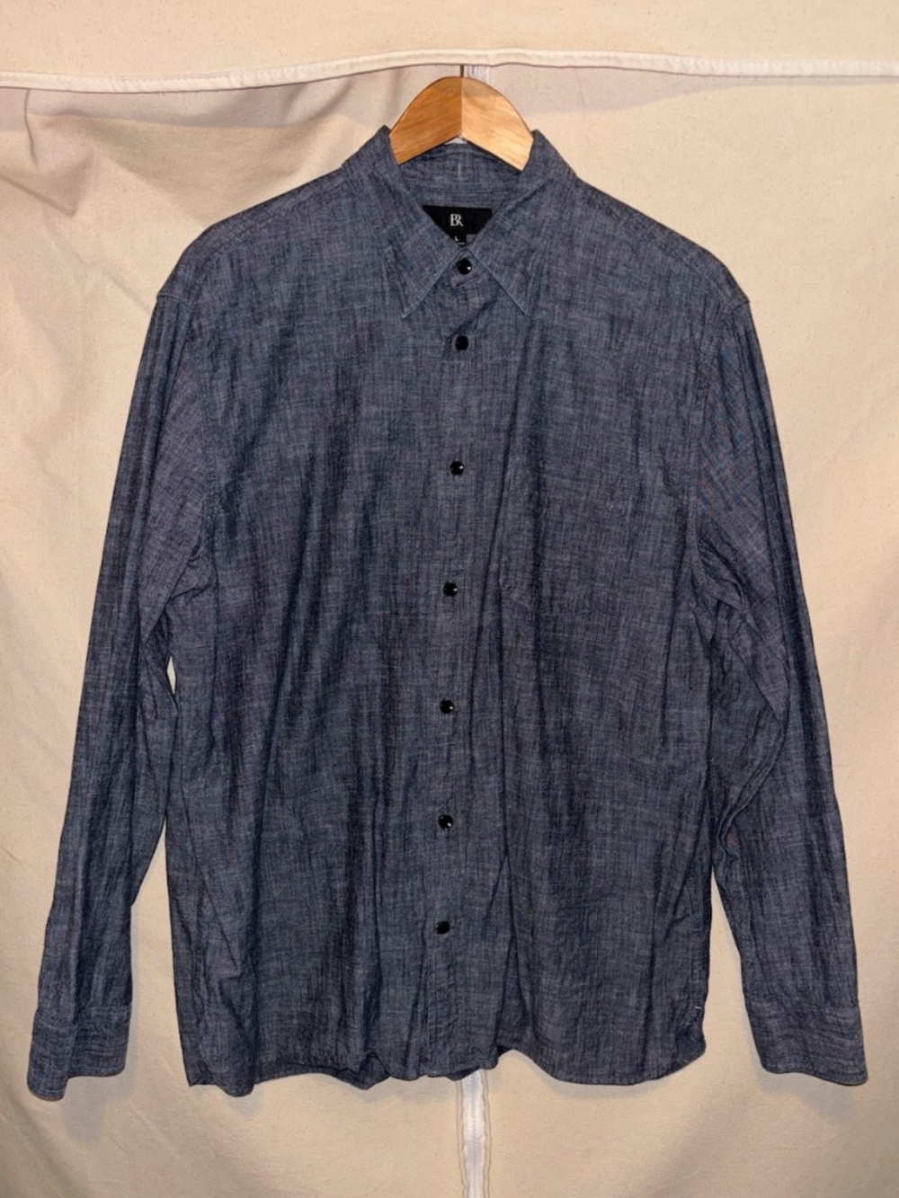 Men's Banana Republic Button-down Long-sleeve Chambray Shirt Large